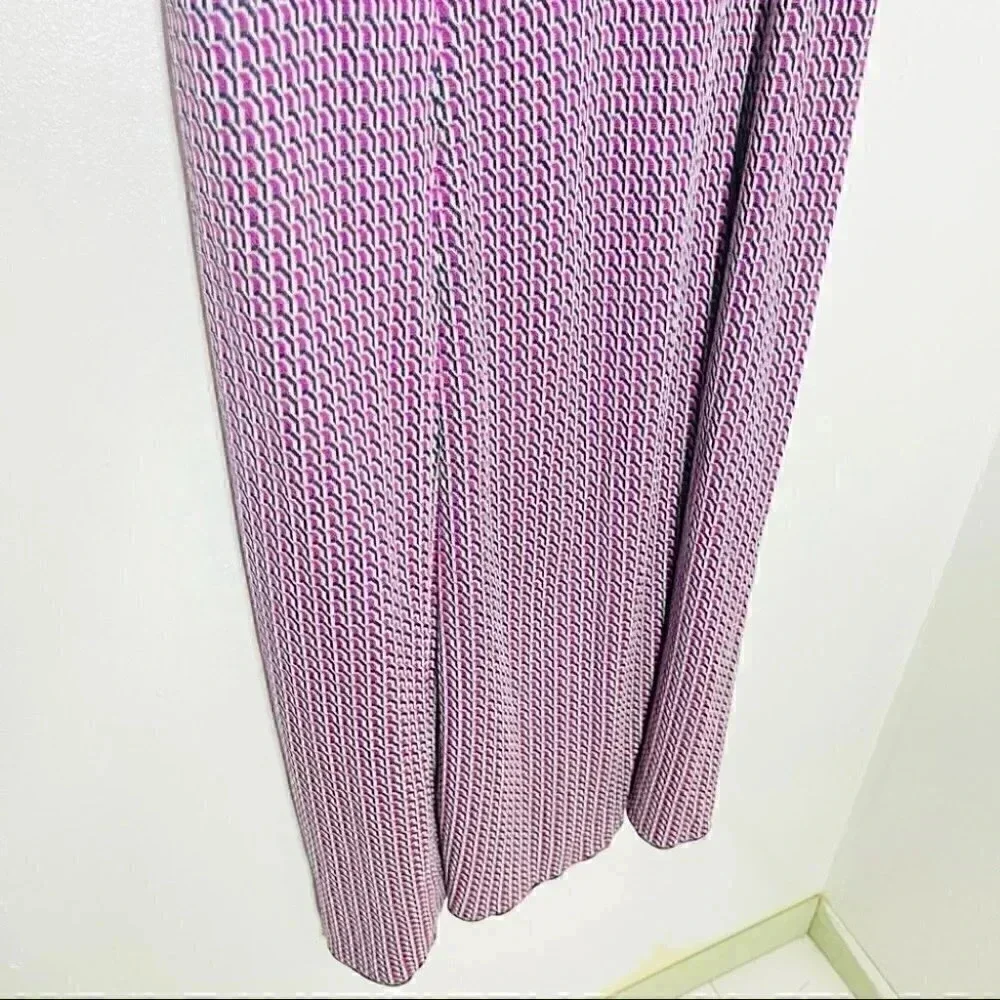 NWT Hugo Boss Fiabella Geometric Jacquard Midi Skirt Magenta Knit Career Office